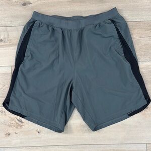 Men's Gray and Black Athletic Shorts